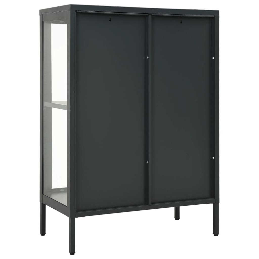 vidaXL Sideboard Anthracite 75x35x105 cm Steel and Glass