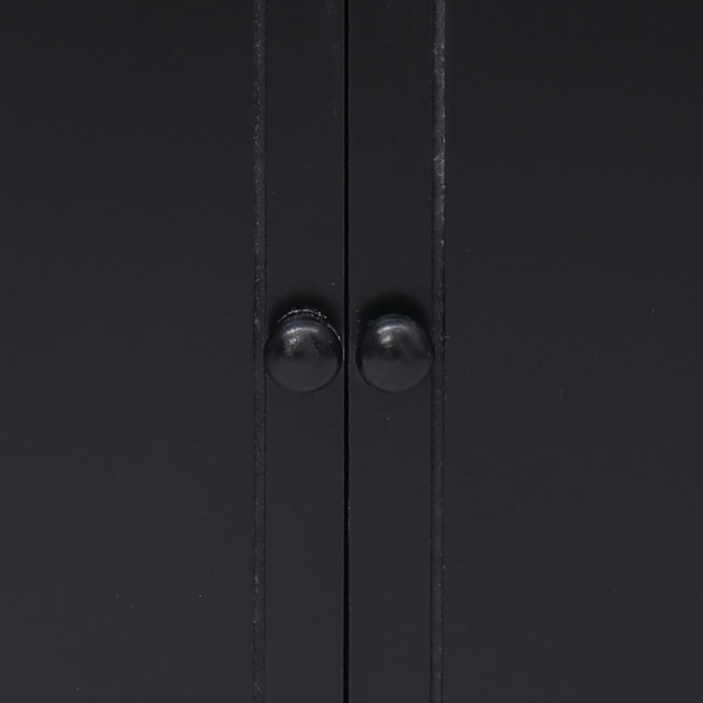 vidaXL Side Cabinet Black 60x30x75 cm Paulownia Wood