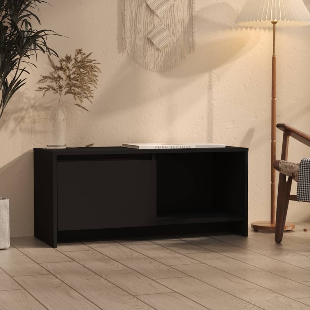 vidaXL TV Cabinet Black 90x35x40 cm Engineered Wood
