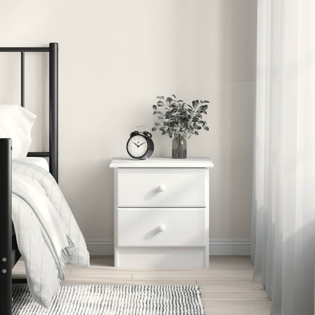 vidaXL Bedside Cabinet ALTA White 41x35x41 cm Solid Wood Pine