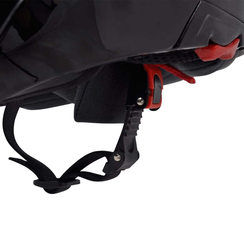 Motor Helmet Black XL Double Folding Visor
