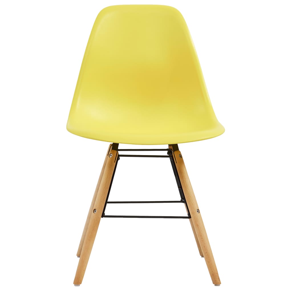 vidaXL Dining Chairs 2 pcs Yellow Plastic