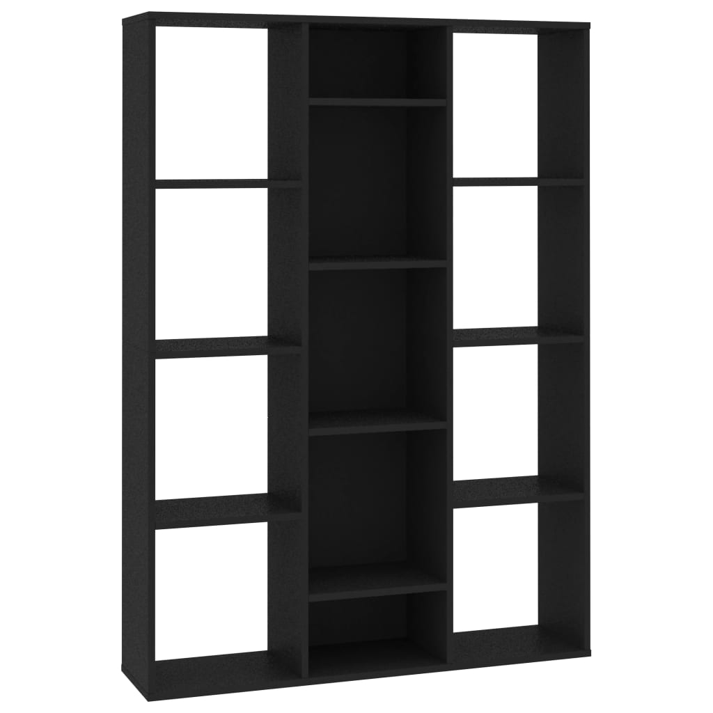 vidaXL Room Divider/Book Cabinet Black 100x24x140 cm Chipboard
