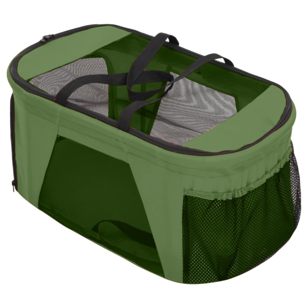 vidaXL 2-Layers Folding Dog Stroller Green 83x48x97 cm Oxford Fabric