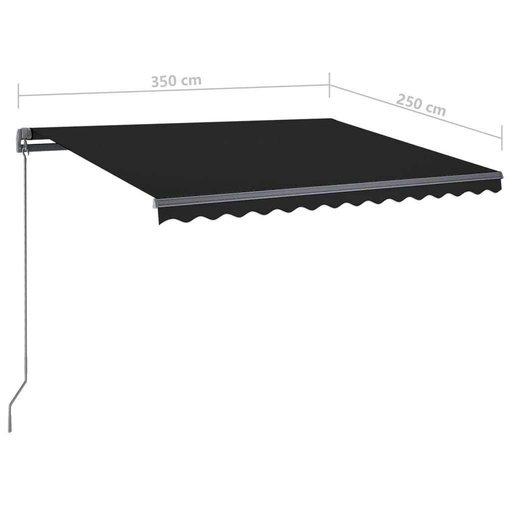 vidaXL Automatic Awning with LED&Wind Sensor 350x250 cm Anthracite
