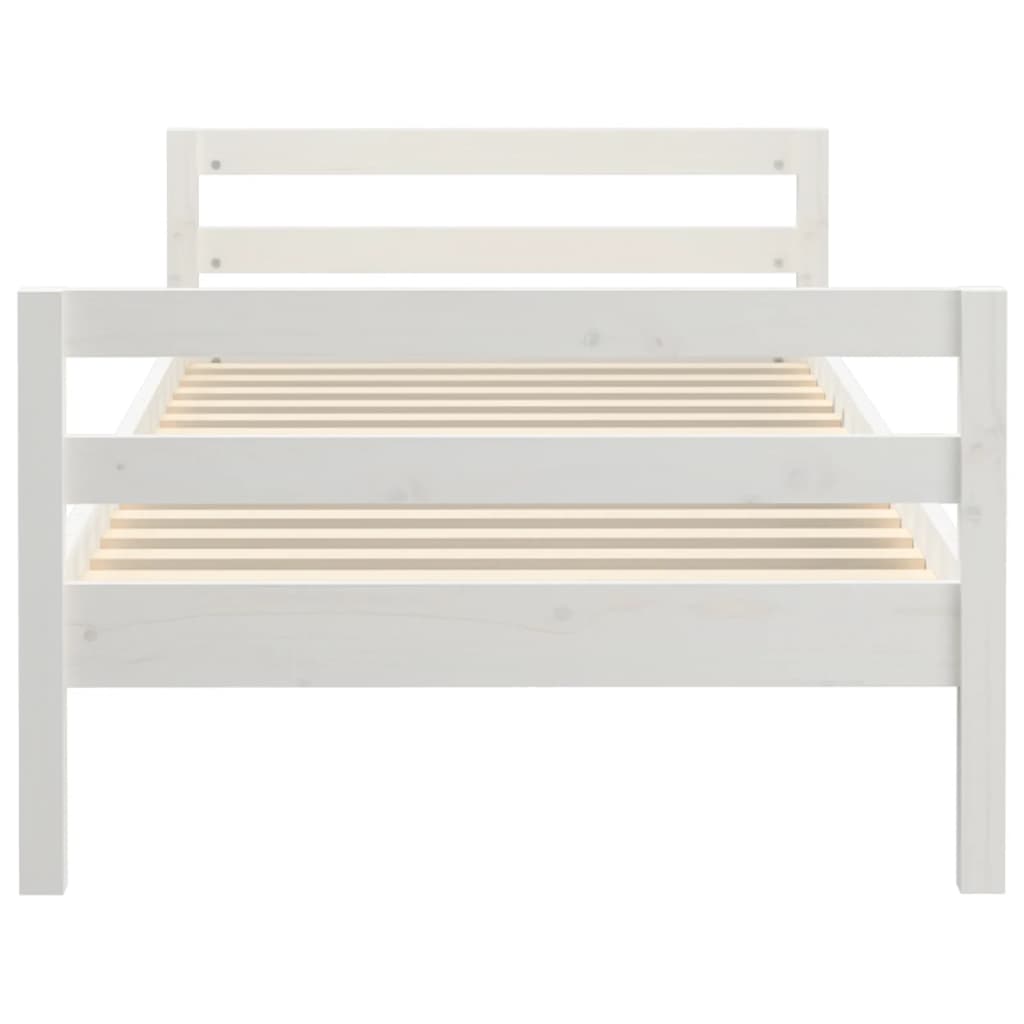 vidaXL Bed Frame White 90x200 cm Solid Wood Pine