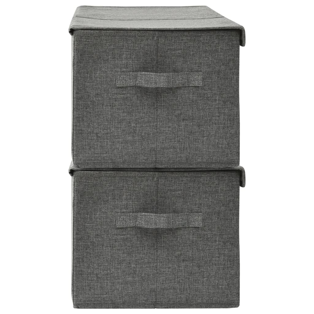 vidaXL Storage Boxes 2 pcs Fabric 50x30x25 cm Anthracite