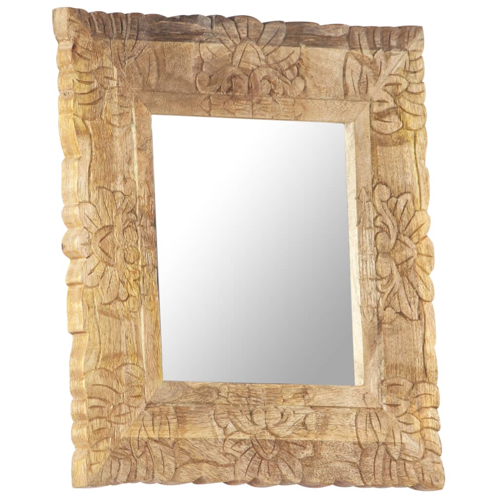 vidaXL Mirror 50x50 cm Solid Mango Wood