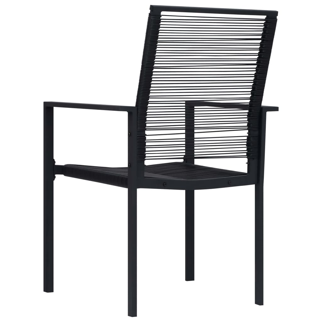 vidaXL Garden Chairs 2 pcs PVC Rattan Black