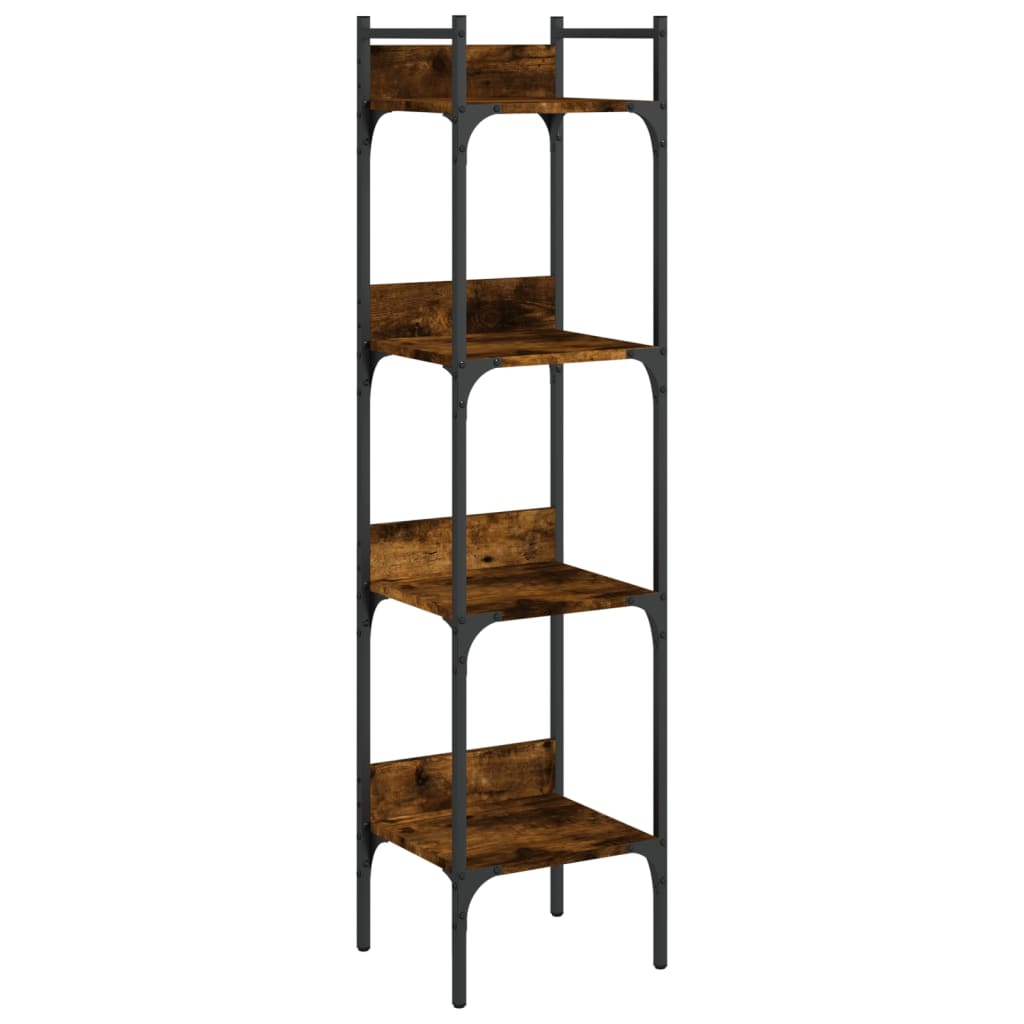 vidaXL Bookshelf 4-Tier Smoked Oak 35x30x138.5 cm Engineered Wood