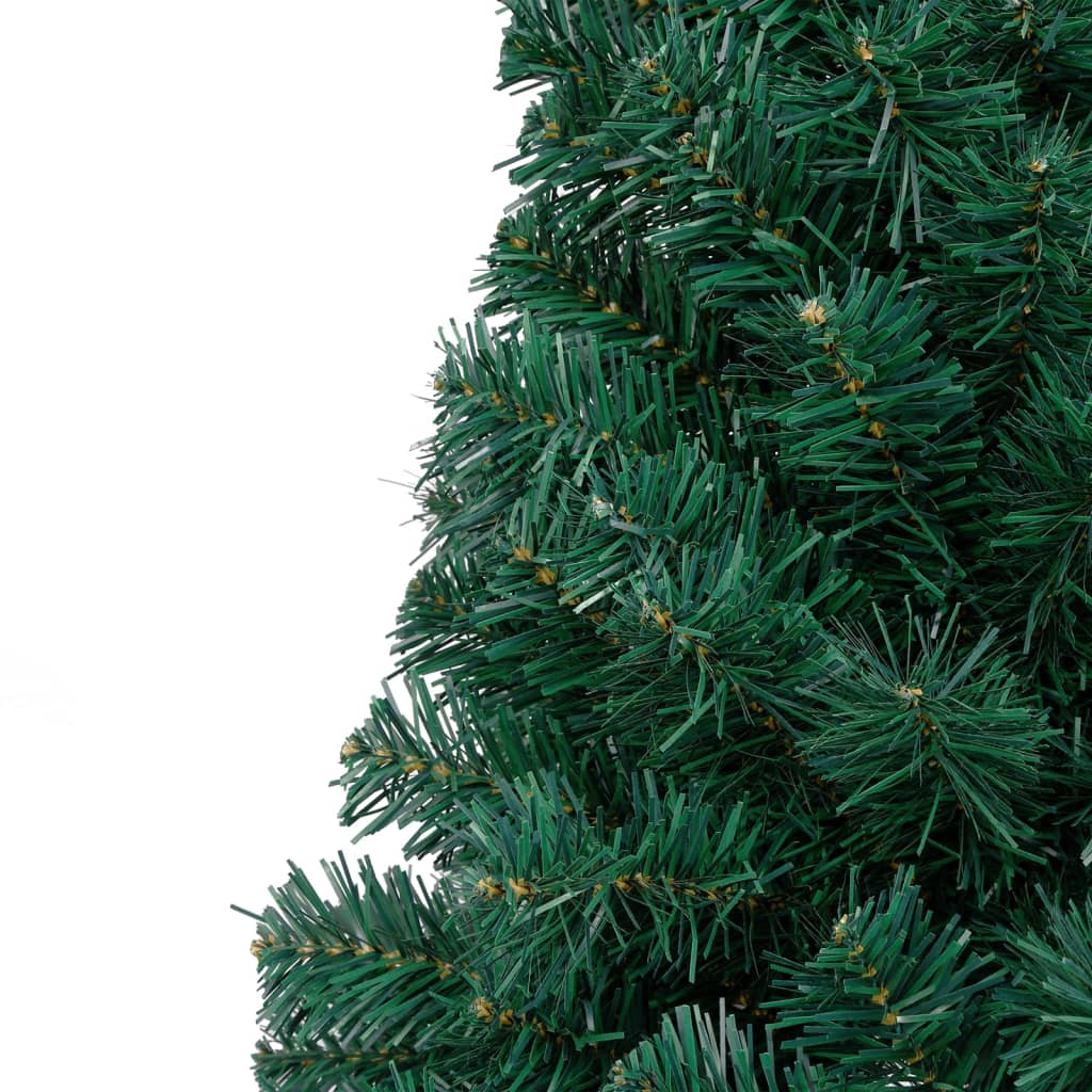 vidaXL Artificial Half Pre-lit Christmas Tree with Stand Green 150 cm PVC