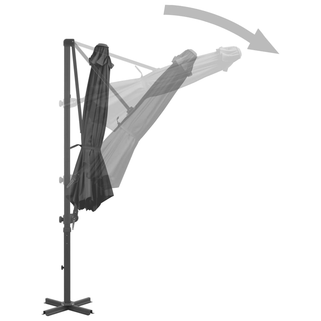 vidaXL Cantilever Umbrella with Aluminium Pole Anthracite 300 cm