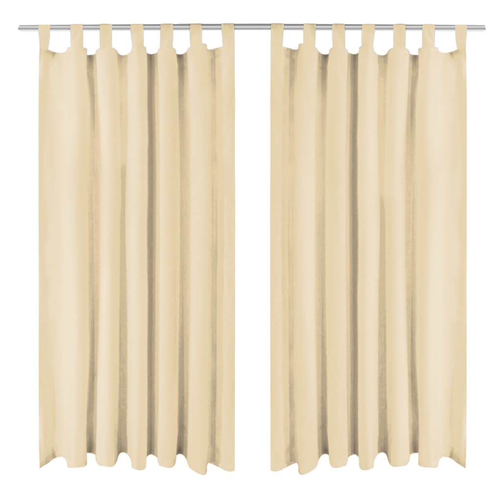 vidaXL Micro-Satin Curtains 2 pcs with Loops 140x245 cm Beige