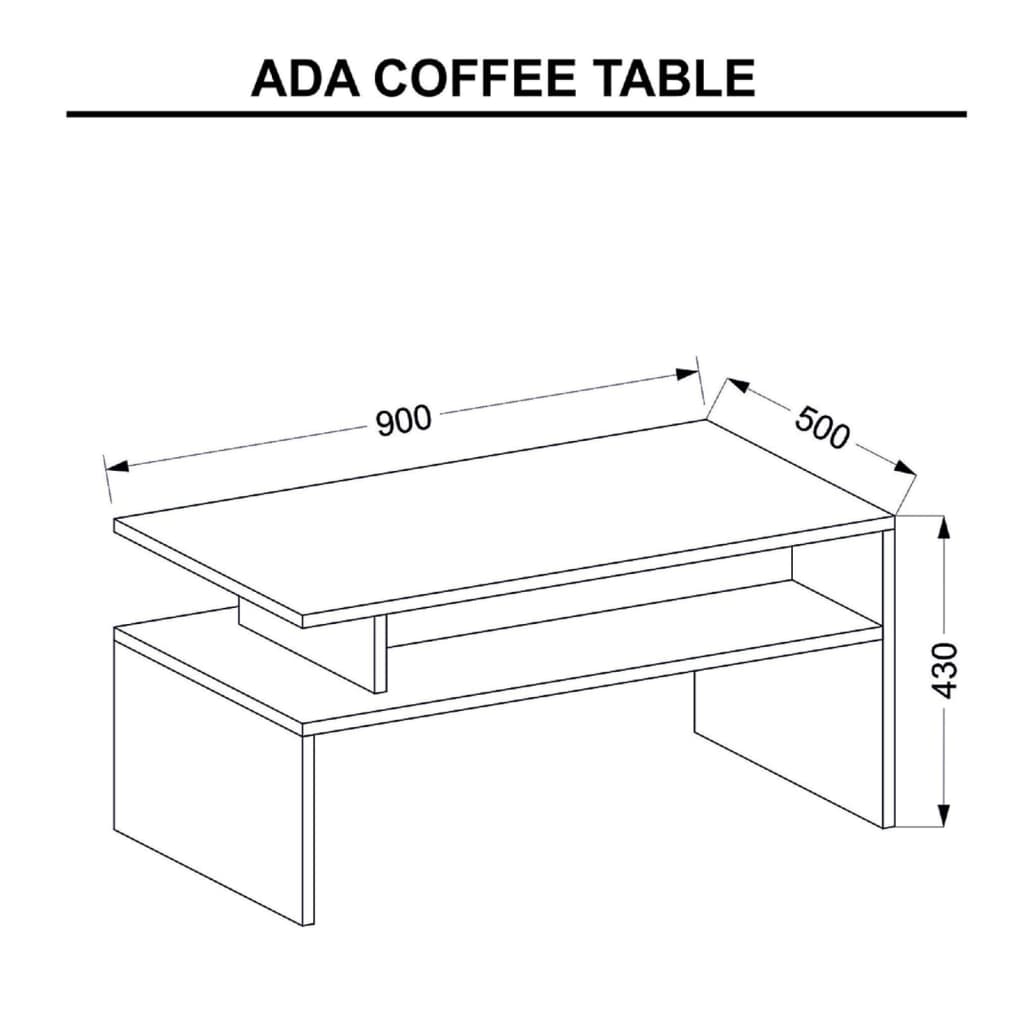 Homemania Coffee Table Ada 90x50x43 cm White and Anthracite