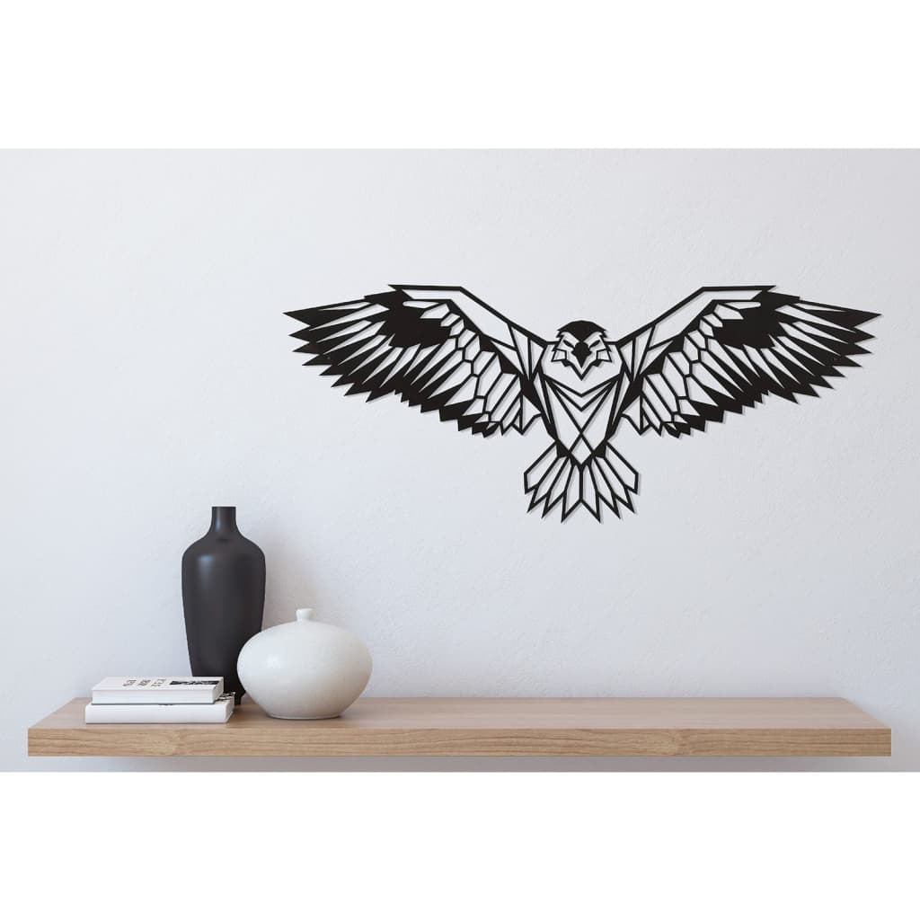 Homemania Wall Decoration Eagle 100x44 cm Steel Black