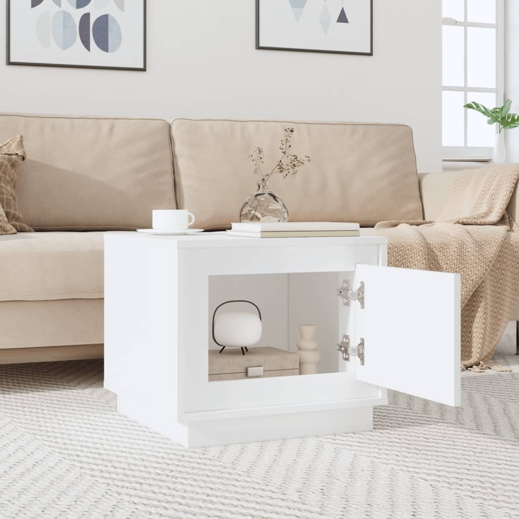 vidaXL Coffee Table High Gloss White 51x50x44 cm Engineered Wood