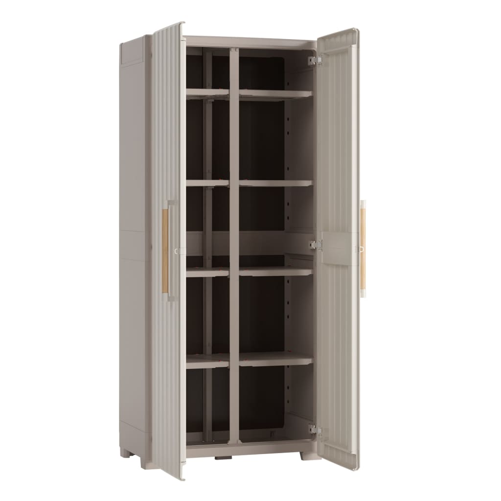 Keter Multi-purpose Storage Cabinet Groove Beige and Sand