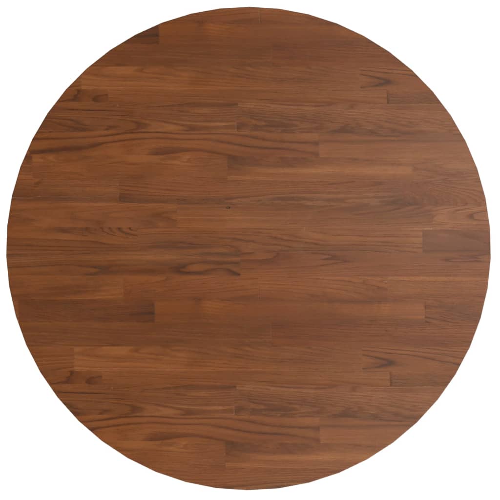 vidaXL Round Table Top Dark Brown Ø70x1.5 cm Treated Solid Wood Oak