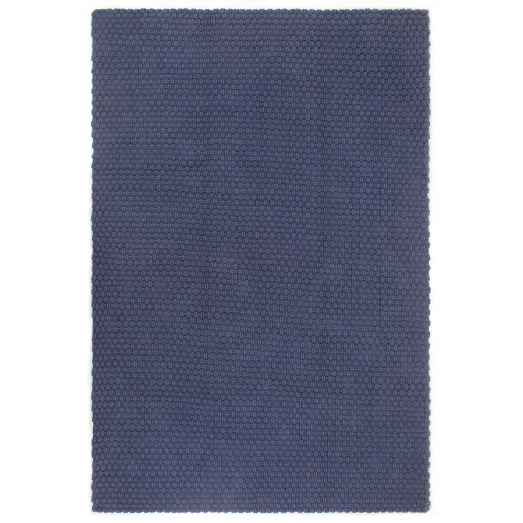 vidaXL Rug Rectangular Navy Blue 120x180 cm Cotton