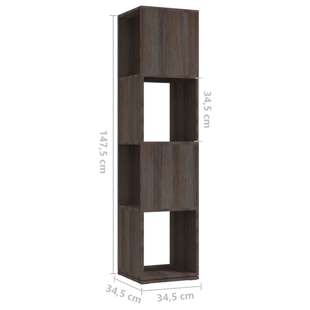 vidaXL Rotating Cabinet Grey and Sonoma Oak 34.5x34.5x75.5 cm Engineered Wood