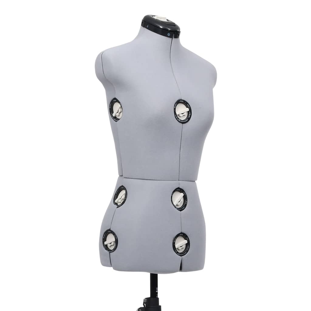 vidaXL Adjustable Dress Form Female Grey S Size 33-40
