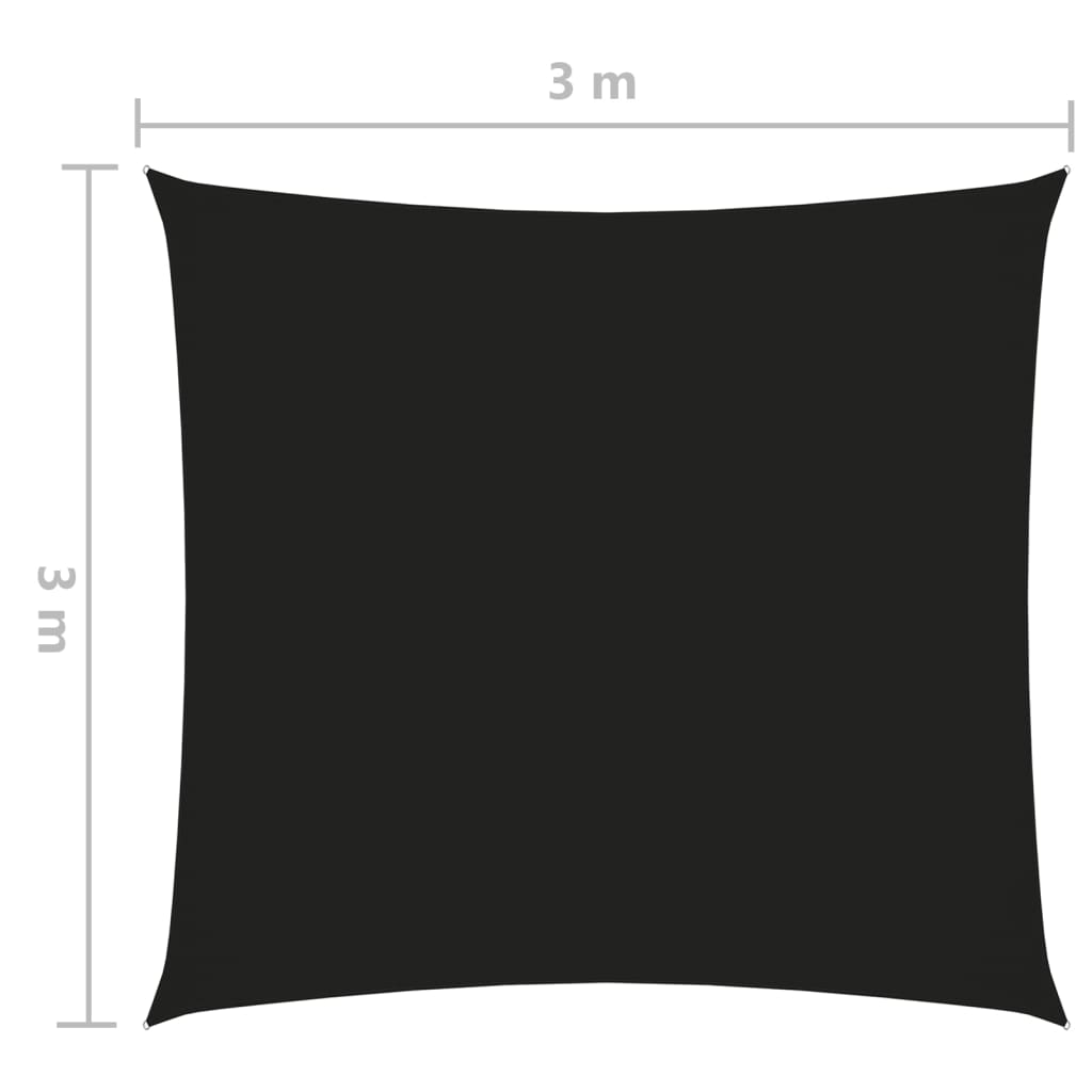 vidaXL Sunshade Sail Oxford Fabric Square 3x3 m Black