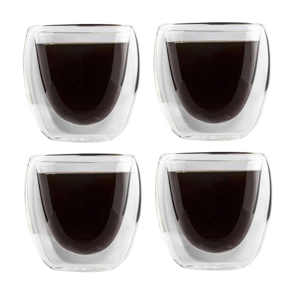 HI Double Walled Espresso Cups 4 pcs 80 ml Transport