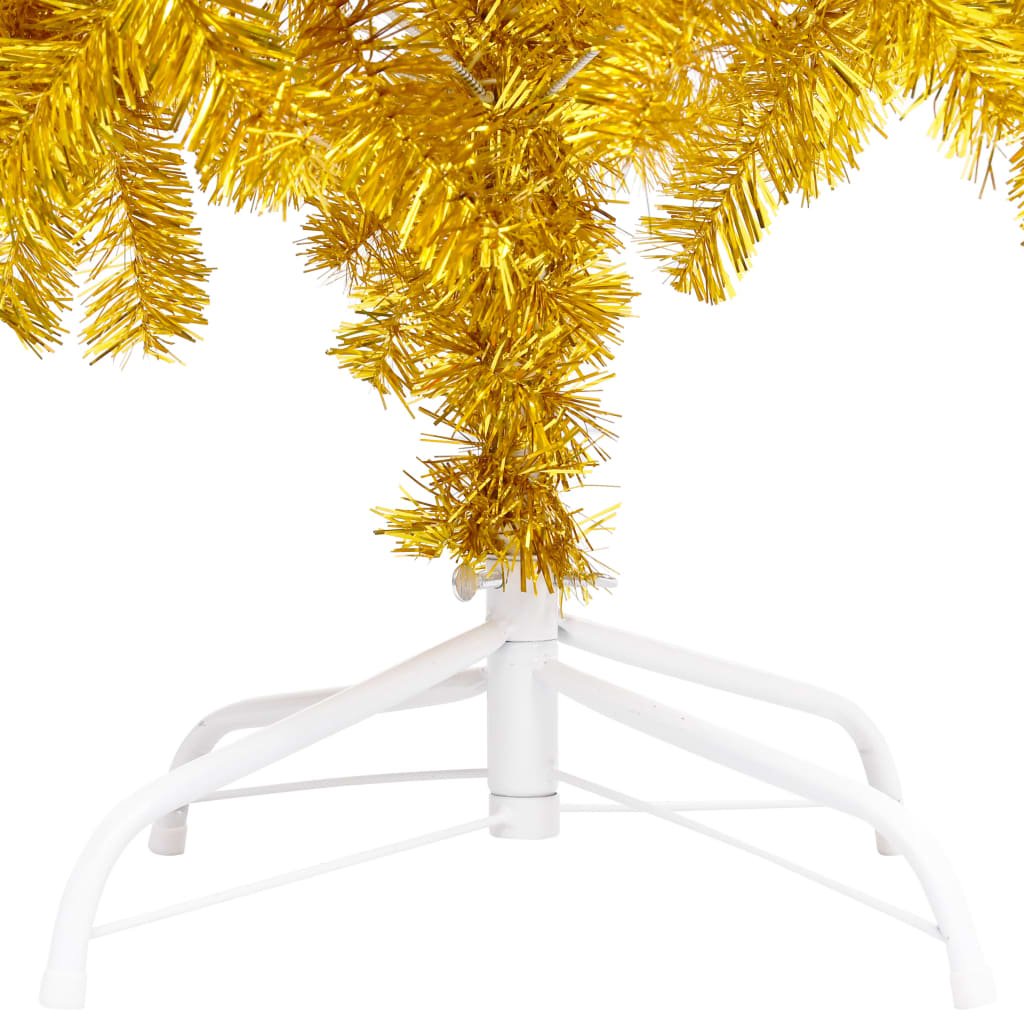 vidaXL Artificial Pre-lit Christmas Tree with Stand Gold 210 cm PET