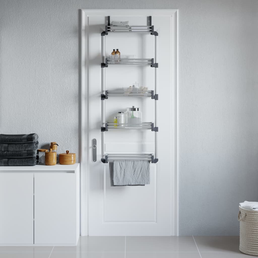 vidaXL Door Organiser with 5 Shelves 52x20x135 cm Aluminium