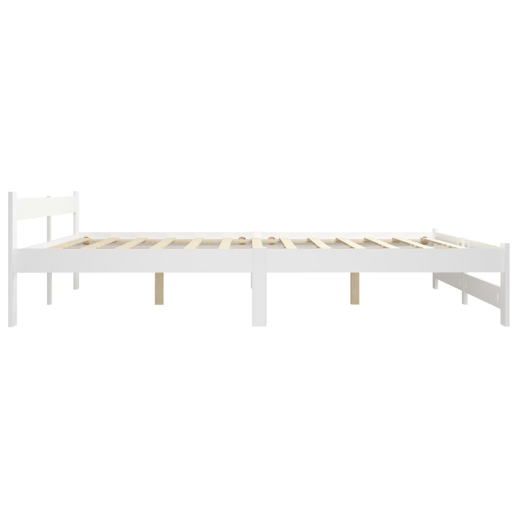 vidaXL Bed Frame White Solid Pine Wood 200x200 cm
