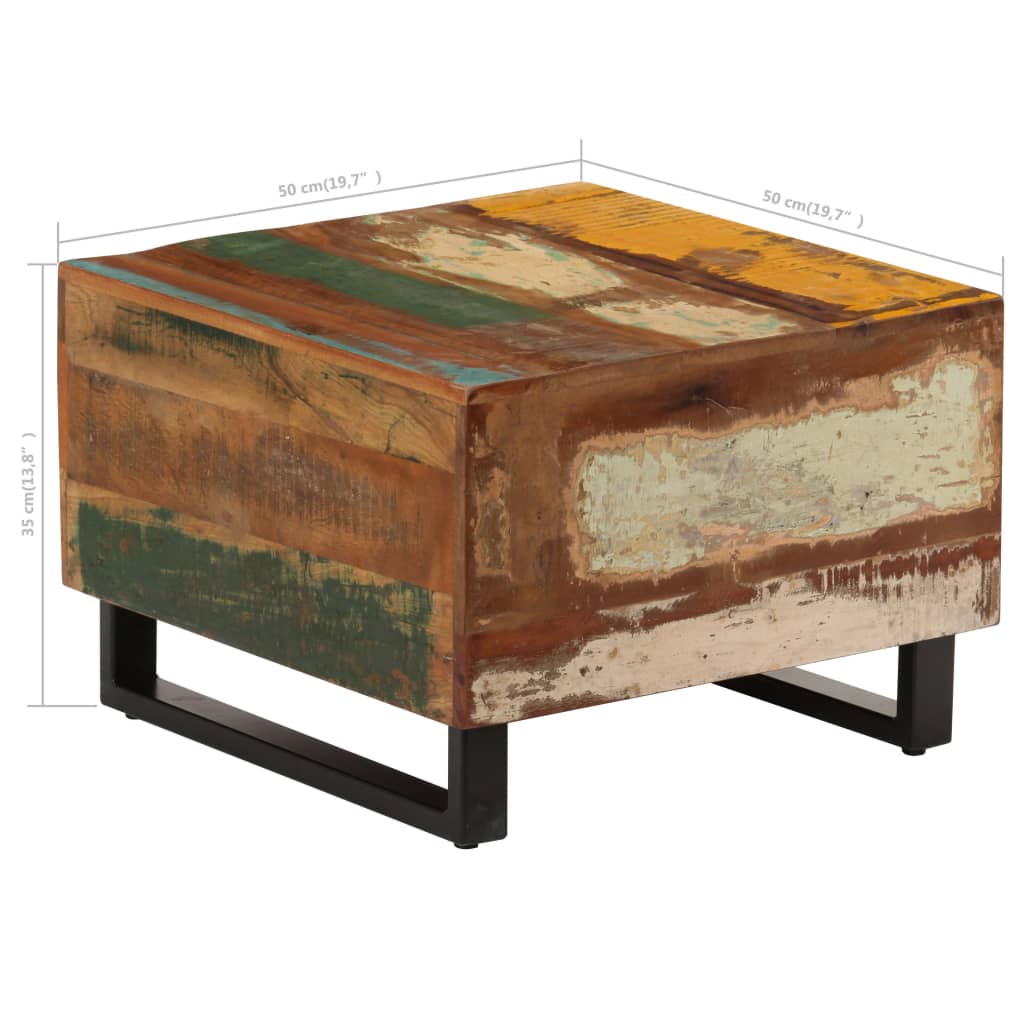 vidaXL Coffee Table 50x50x35 cm Solid Reclaimed Wood