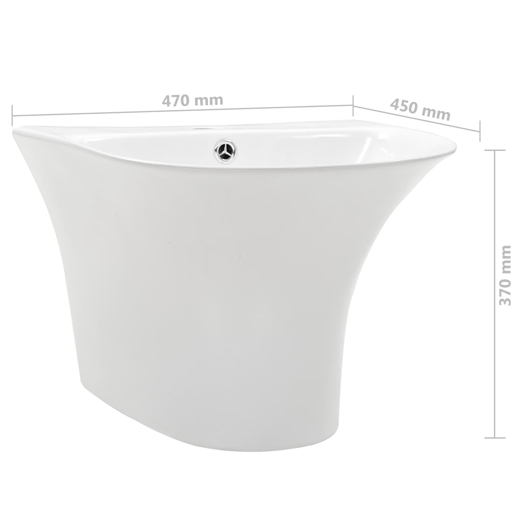 vidaXL Wall-mounted Basin Ceramic White 470x450x370 mm