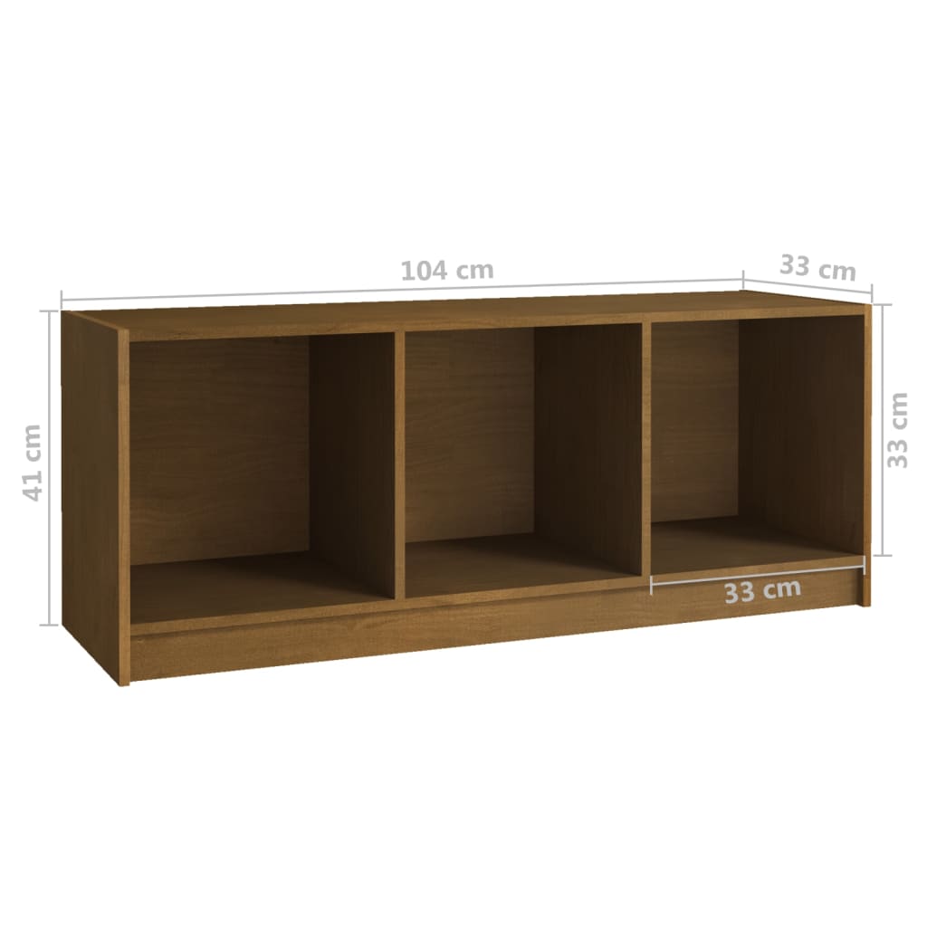 vidaXL TV Cabinet Honey Brown 104x33x41 cm Solid Pinewood