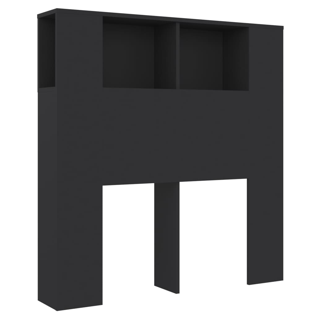 vidaXL Headboard Cabinet Black 100x18.5x104.5 cm