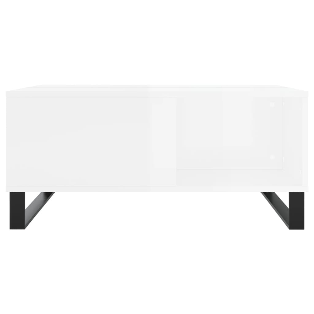 vidaXL Coffee Table High Gloss White 80x80x36.5 cm Engineered Wood