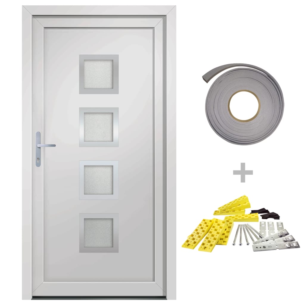 vidaXL Front Door White 88x200 cm PVC
