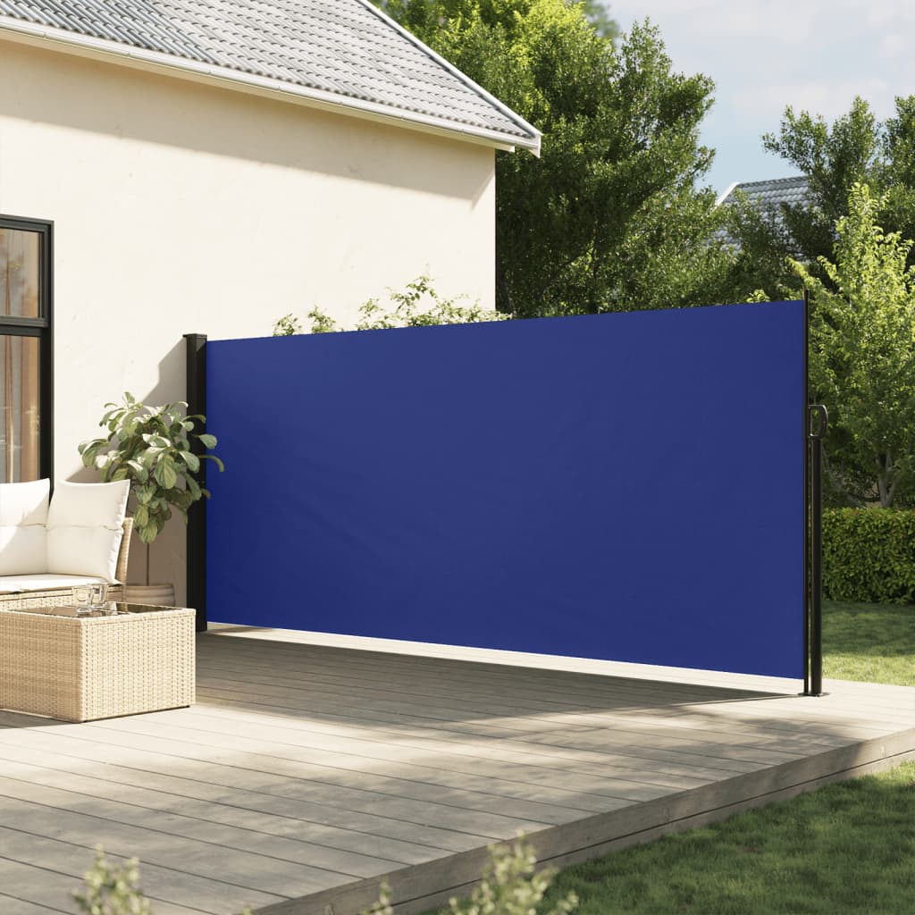 vidaXL Retractable Side Awning Blue 160x600 cm