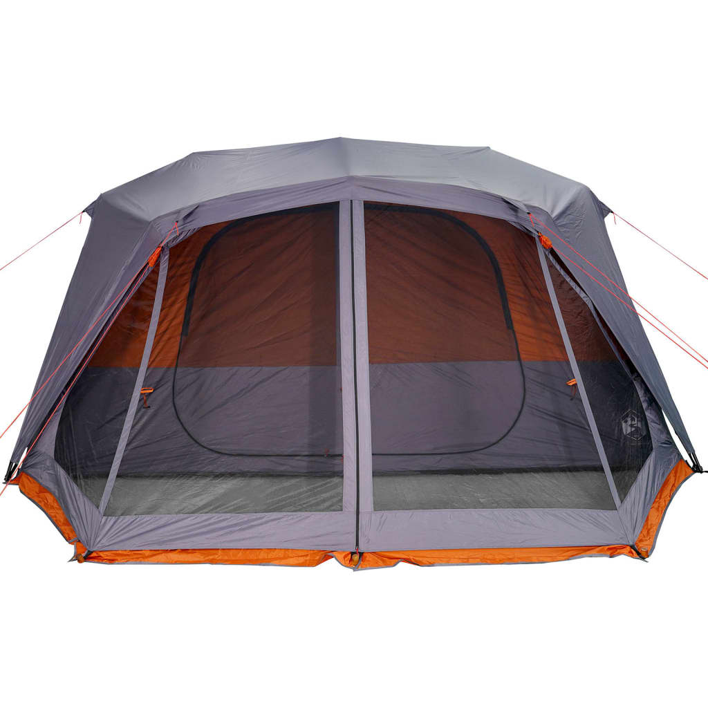 vidaXL Family Tent 10-Person Grey and Orange Quick Release Waterproof
