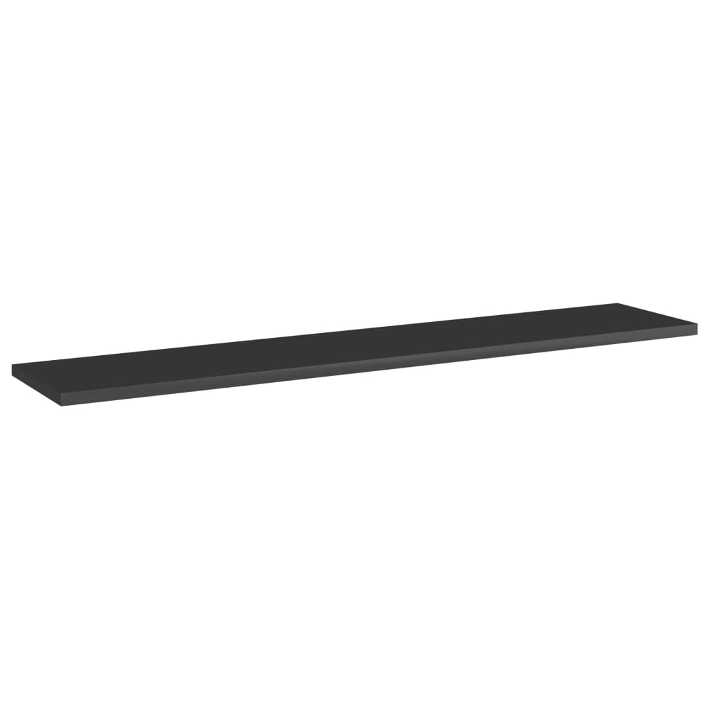 vidaXL Bookshelf Boards 4 pcs High Gloss Black 100x20x1.5 cm Engineered Wood