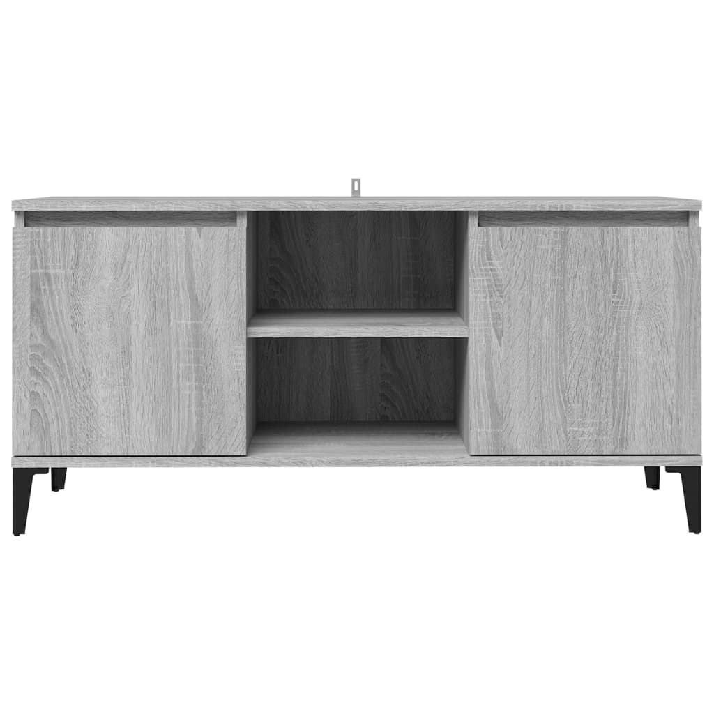 vidaXL TV Cabinet with Metal Legs Grey Sonoma 103.5x35x50 cm