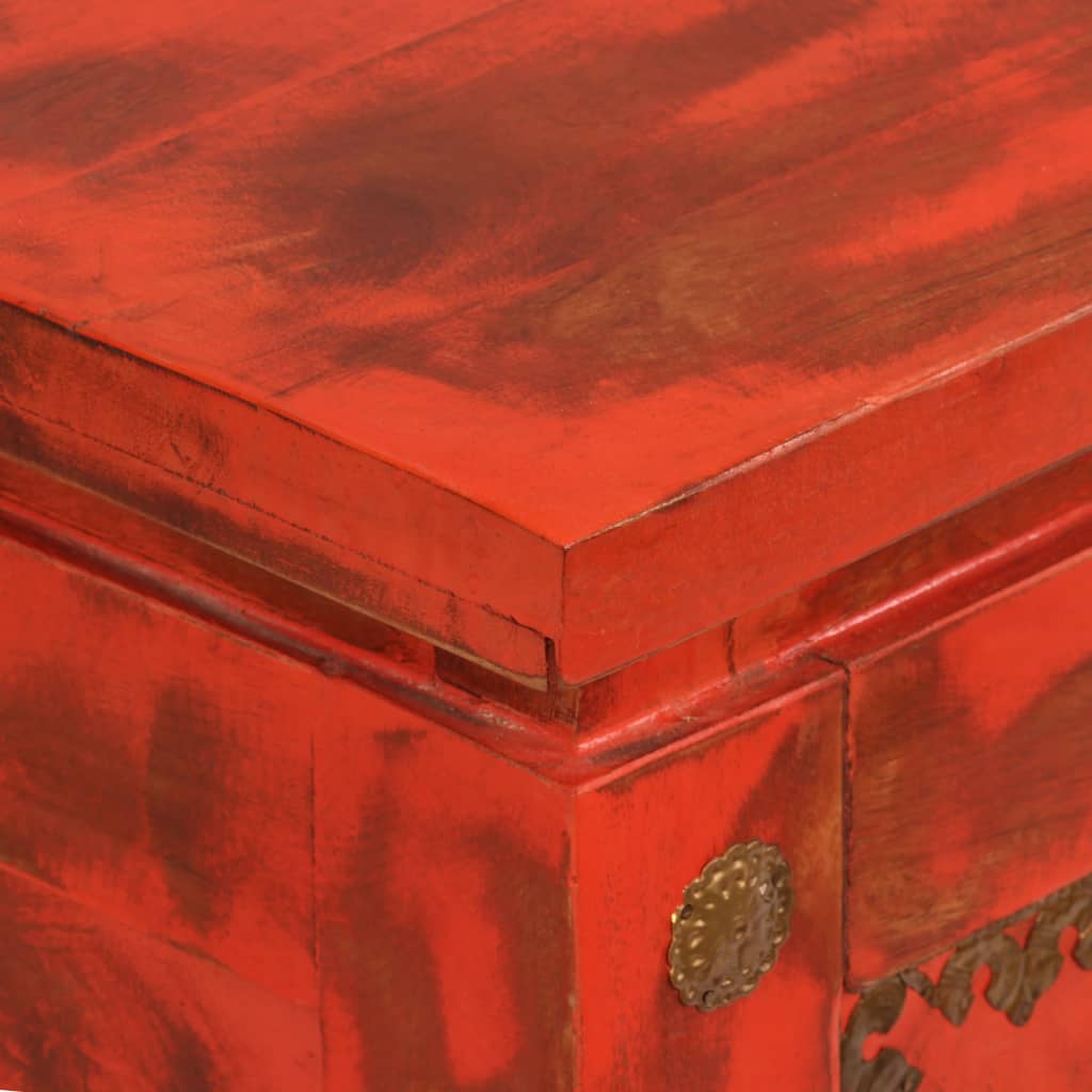 vidaXL Storage Chest Solid Mango Wood 101x39x42 cm Red
