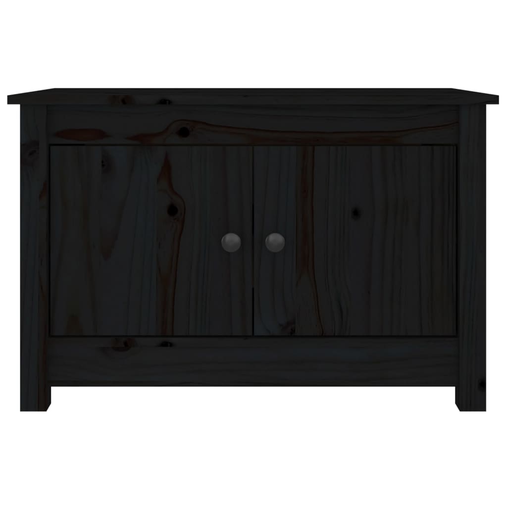 vidaXL Shoe Cabinet Black 70x38x45.5 cm Solid Wood Pine