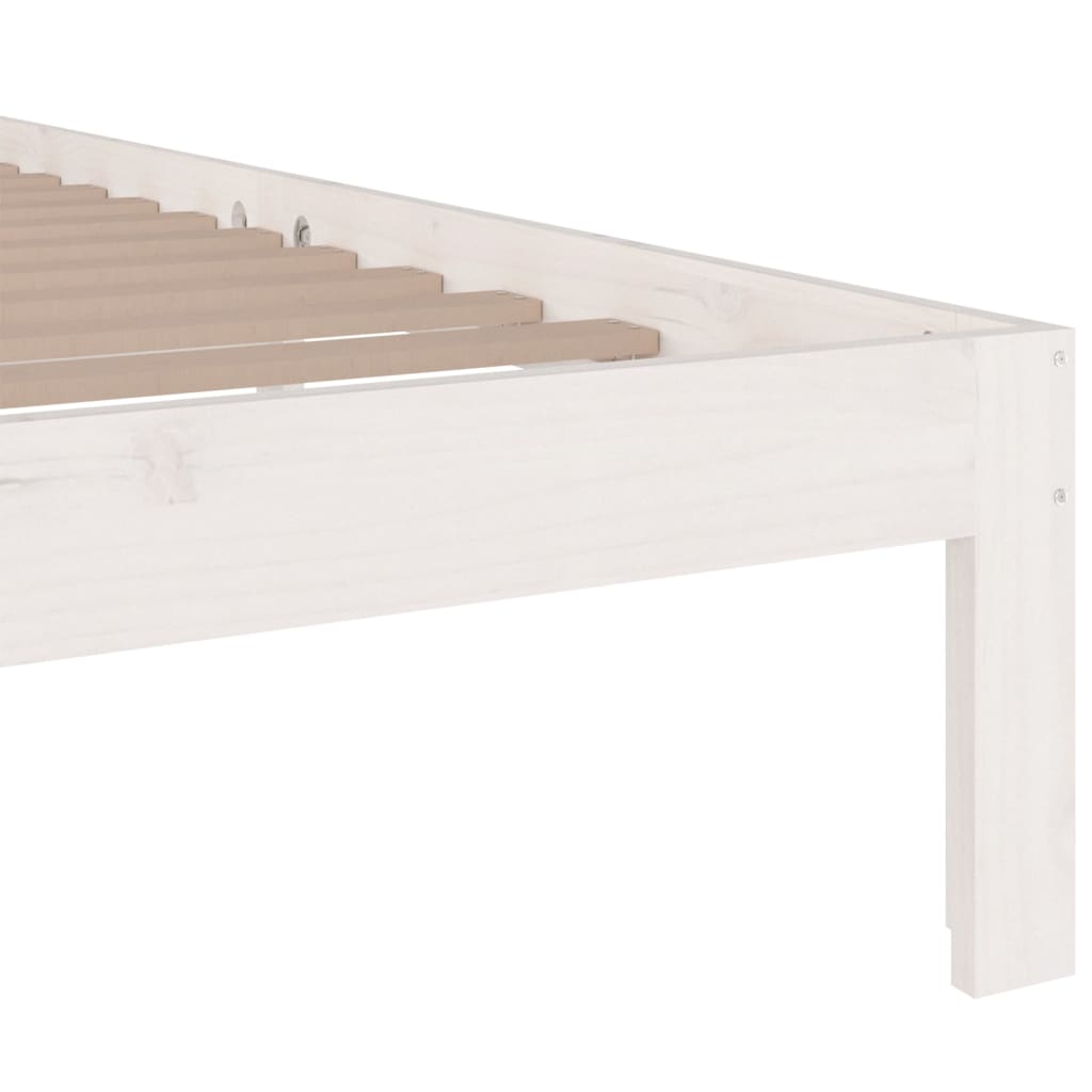 vidaXL Bed Frame White Solid Wood 180x200 cm Super King Size