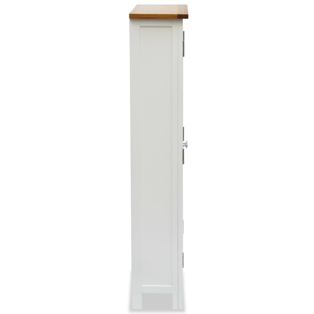 vidaXL Media Storage Cabinet 50x22x122 cm Solid Oak Wood