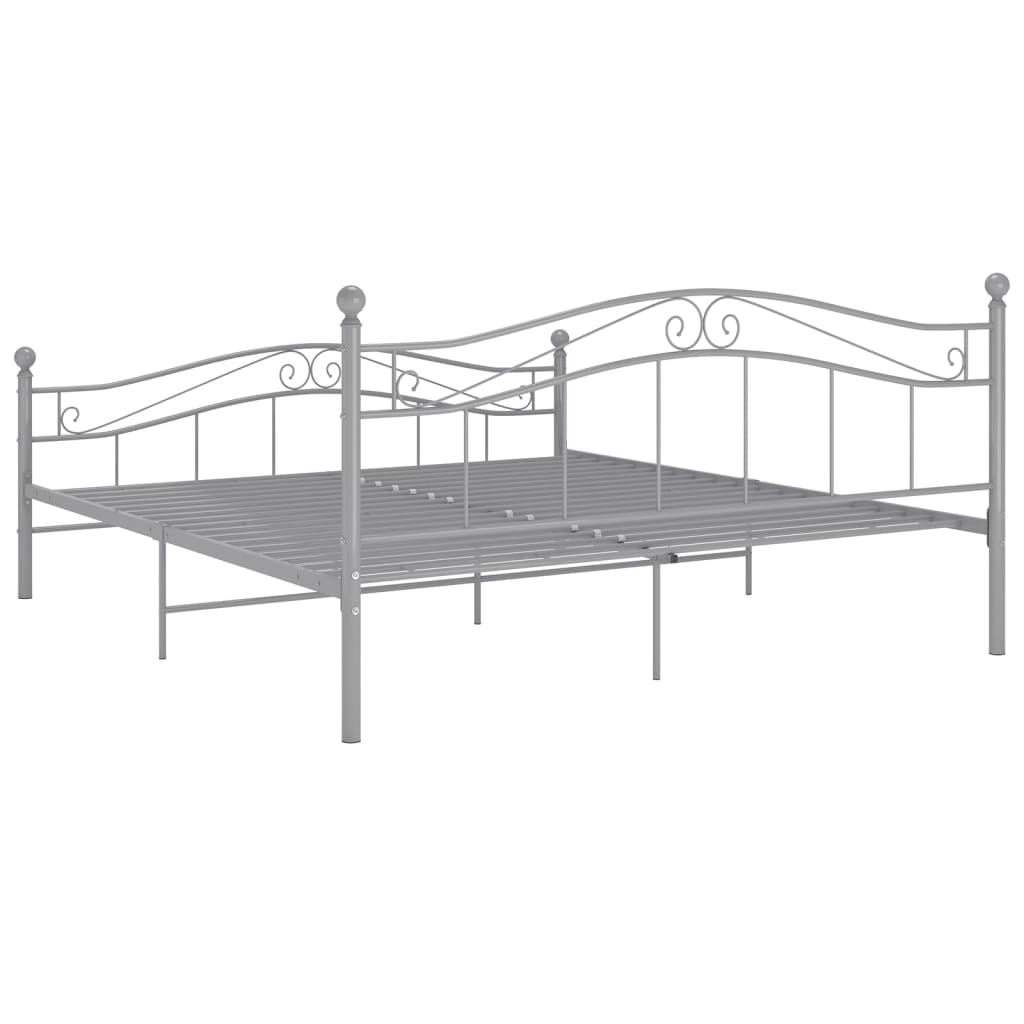 vidaXL Bed Frame Grey Metal 140x200 cm