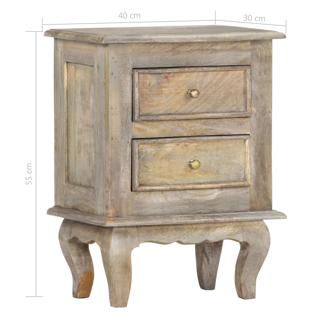 vidaXL Bedside Cabinet 40x30x55 cm Solid Mango Wood