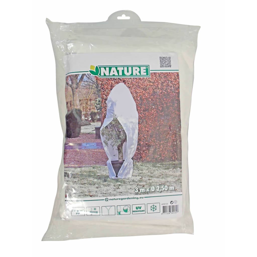 Nature Winter Fleece Cover with Zip 70 g/sqm White 2.5x2.5x3 m