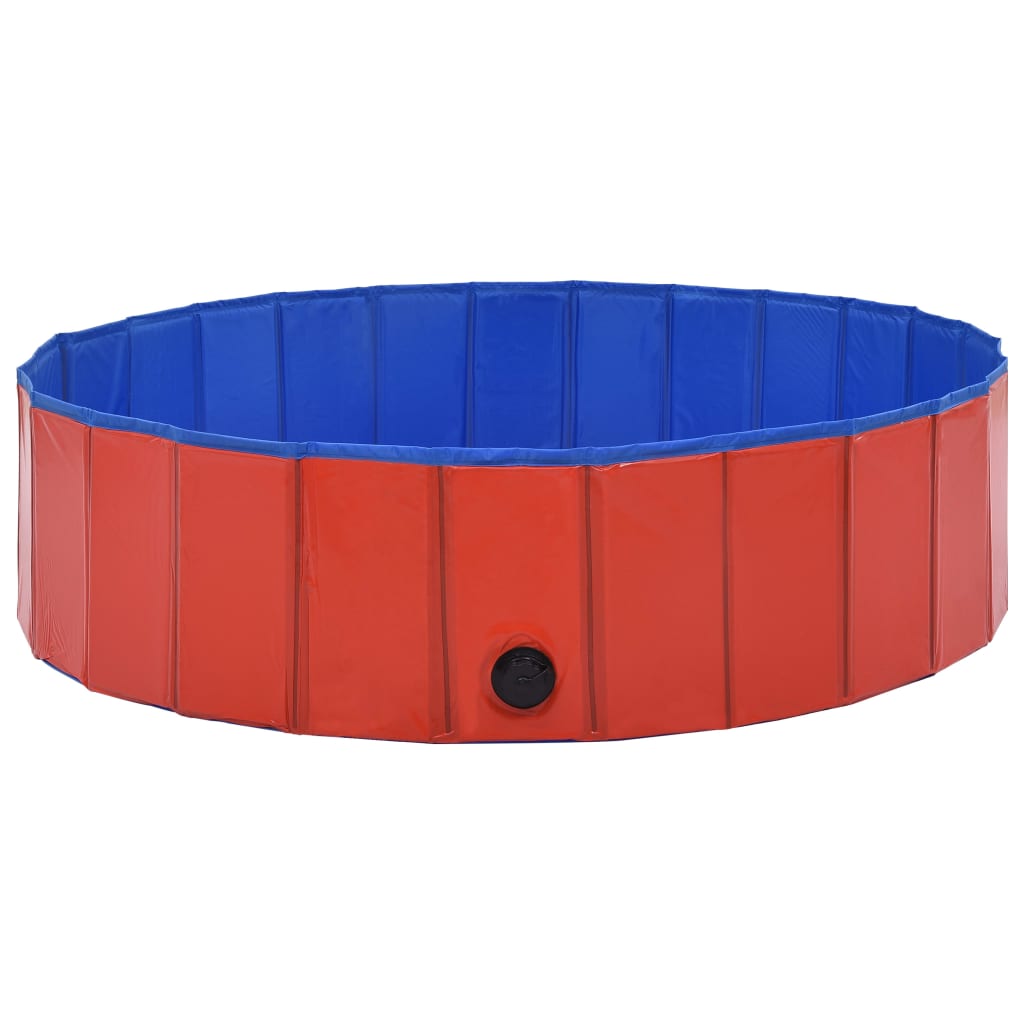 vidaXL Foldable Dog Swimming Pool Red 120x30 cm PVC