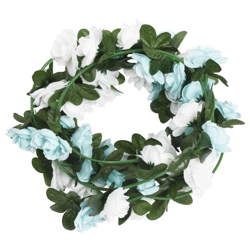 vidaXL Artificial Flower Garlands 6 pcs Blue and White 240 cm