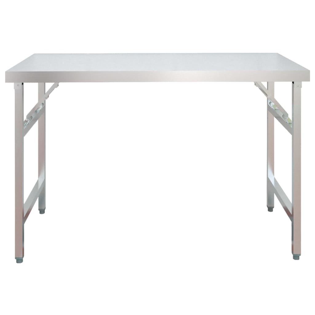 vidaXL Kitchen Work Table with Overshelf 120x60x145 cm Stainless Steel